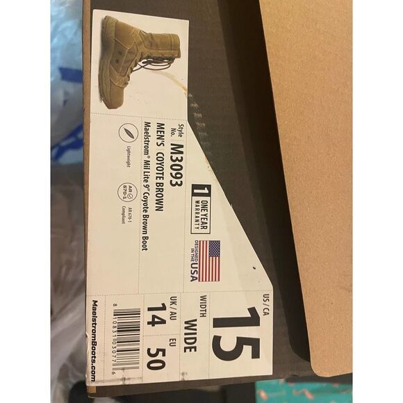 Maelstrom Mil Lite Men's 9'' Coyote Brown Military Boot AR 670-1 Compliant - Picture 7 of 7